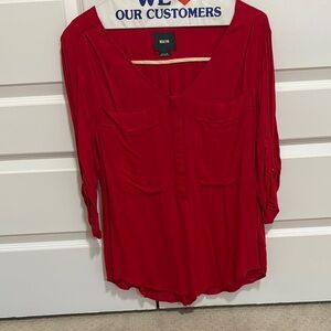 Anthropologie Maeve Red Blouse Medium
